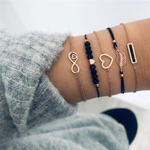 Load image into Gallery viewer, NEWBUY 6Pcs/Set Natural Beads Bracelet Boho Style Gold Heart Turtle Life Tree 8 Infinity Charm Bracelets For Women Girl