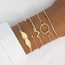 Load image into Gallery viewer, NEWBUY 6Pcs/Set Natural Beads Bracelet Boho Style Gold Heart Turtle Life Tree 8 Infinity Charm Bracelets For Women Girl