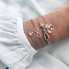 Load image into Gallery viewer, NEWBUY 6Pcs/Set Natural Beads Bracelet Boho Style Gold Heart Turtle Life Tree 8 Infinity Charm Bracelets For Women Girl